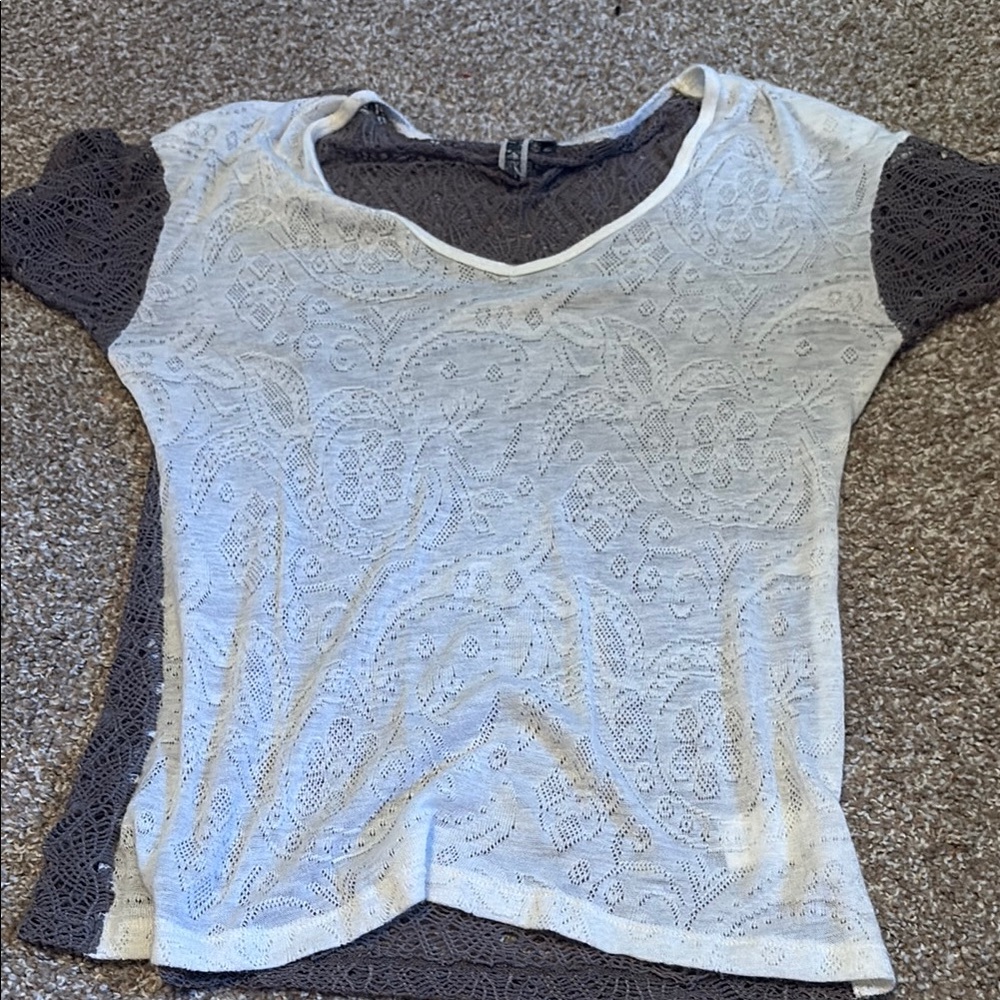 BKE Gray Asymmetrical Short Sleeve T-Shirt